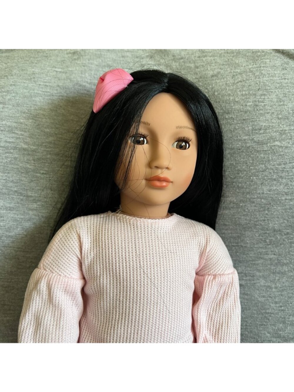 Our Generation 18" Jin Doll With Puppy & Accessories - Pink Sweater Paw-Print Le - Picture 4 of 5
